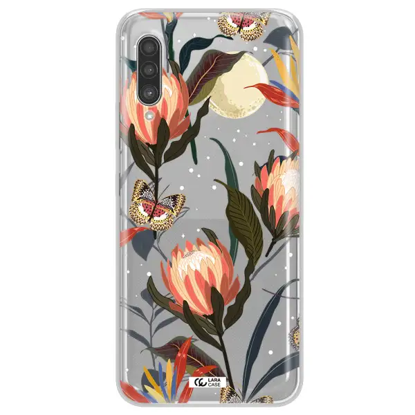 Moon Butterfly Flower Samsung A90 Clear TPU Case