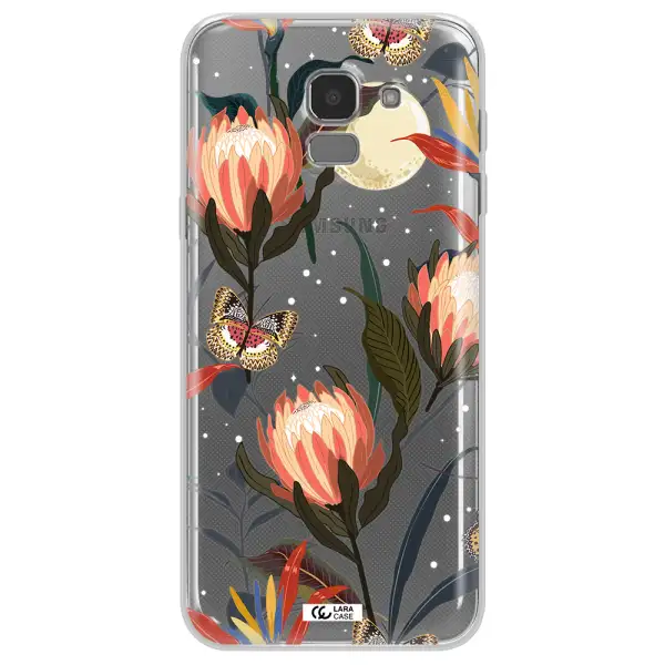 Moon Butterfly Flower Samsung J6 Clear TPU Case