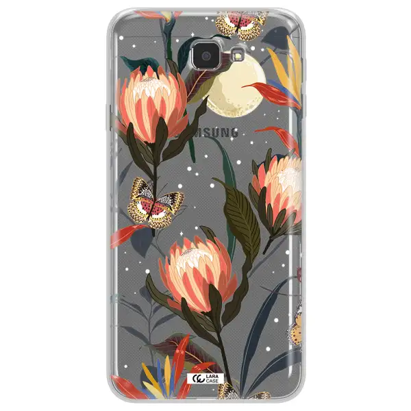 Moon Butterfly Flower Samsung J7 Prim Clear TPU Case