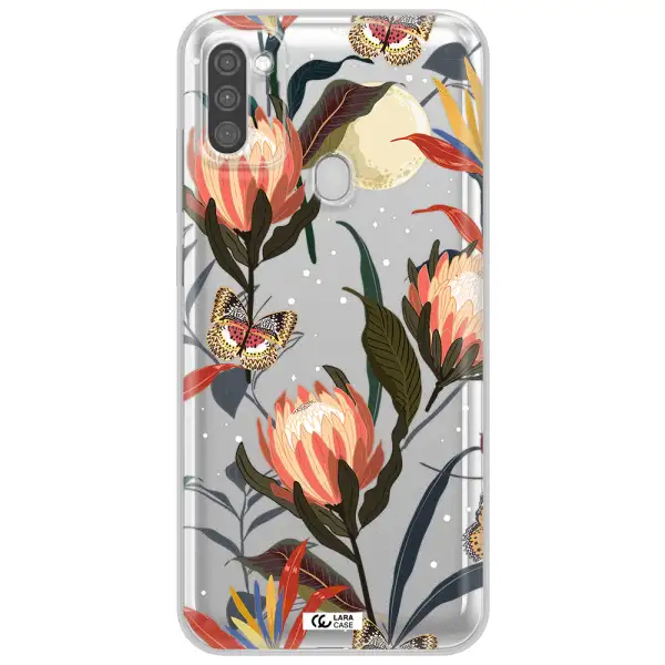 Moon Butterfly Flower Samsung M11 Clear TPU Case