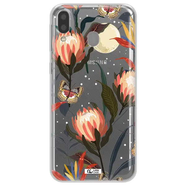 Moon Butterfly Flower Samsung M20 Clear TPU Case