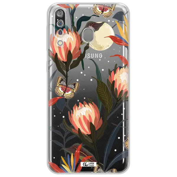 Moon Butterfly Flower Samsung M30 Clear TPU Case