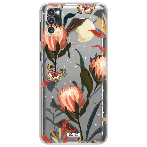 Moon Butterfly Flower Samsung M30S Clear TPU Case
