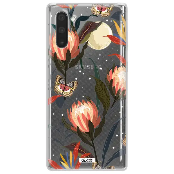Moon Butterfly Flower Samsung Note 10 Clear TPU Case