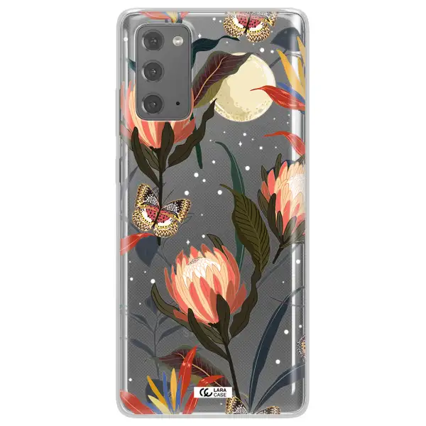 Moon Butterfly Flower Samsung Note 20 Clear TPU Case