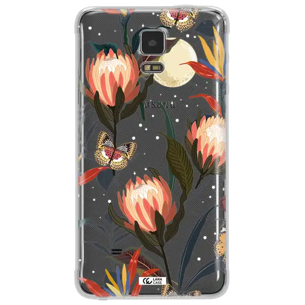 Moon Butterfly Flower Samsung Note 4 Clear TPU Case