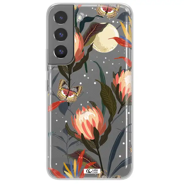 Moon Butterfly Flower Samsung S 22 Clear TPU Case
