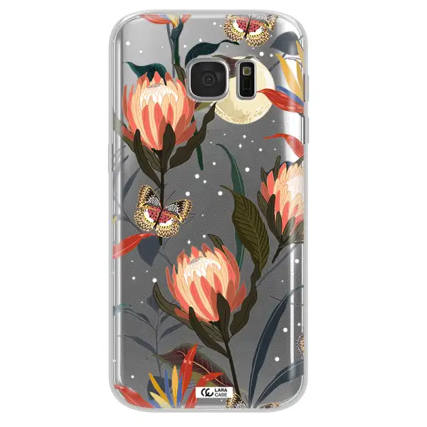 Moon Butterfly Flower Samsung S 7 Clear TPU Case