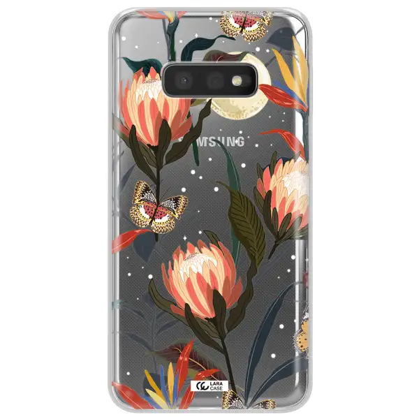 Moon Butterfly Flower Samsung S10e Clear TPU Case