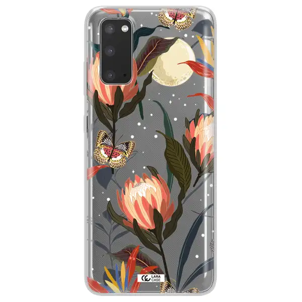 Moon Butterfly Flower Samsung S20 Clear TPU Case