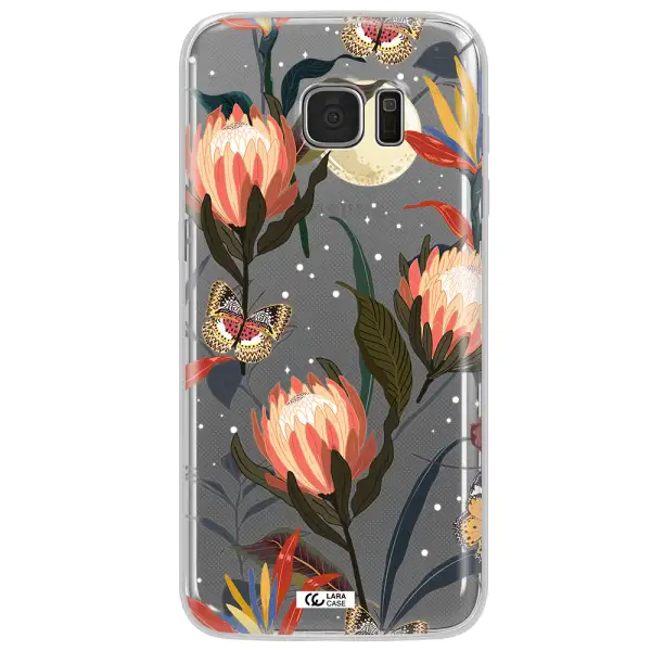 Moon Butterfly Flower Samsung S7 Edge Clear TPU Case