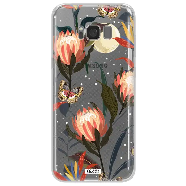 Moon Butterfly Flower Samsung S8 Plus Clear TPU Case