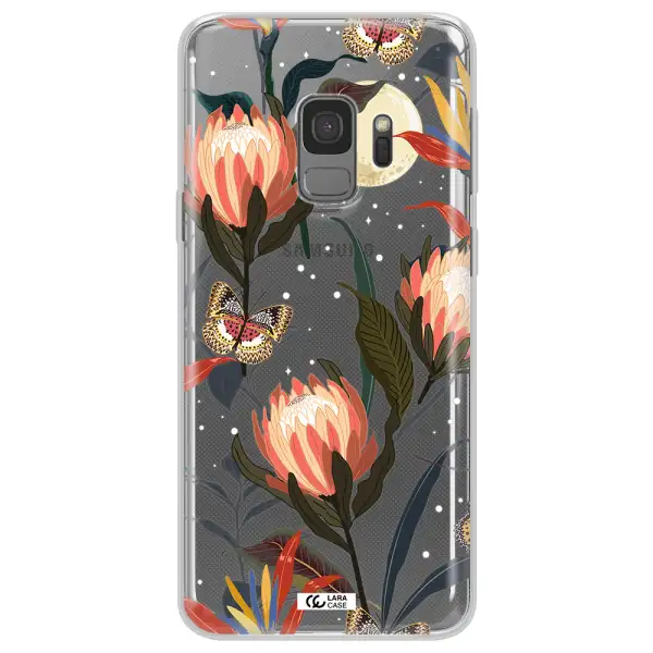 Moon Butterfly Flower Samsung S9 Clear TPU Case
