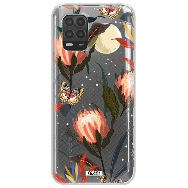 Moon Butterfly Flower Xiaomi Mi 10 Lite Clear TPU Case