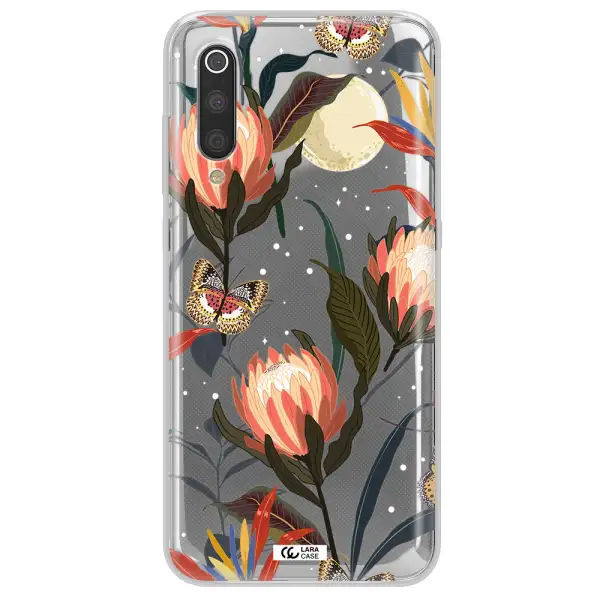 Moon Butterfly Flower Xiaomi Mi 9 Clear TPU Case