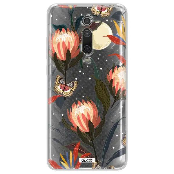 Moon Butterfly Flower Xiaomi Mi 9T Clear TPU Case