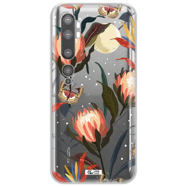 Moon Butterfly Flower Xiaomi Mi Note 10 Clear TPU Case