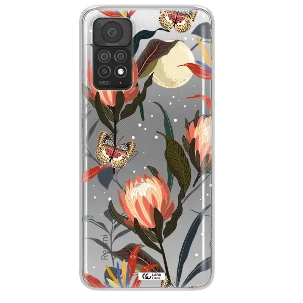 Moon Butterfly Flower Xiaomi Note 11 Pro Clear TPU Case