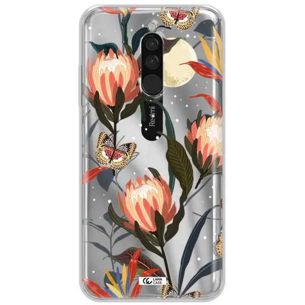 Moon Butterfly Flower Xiaomi Redmi 8 Clear Tpu Case