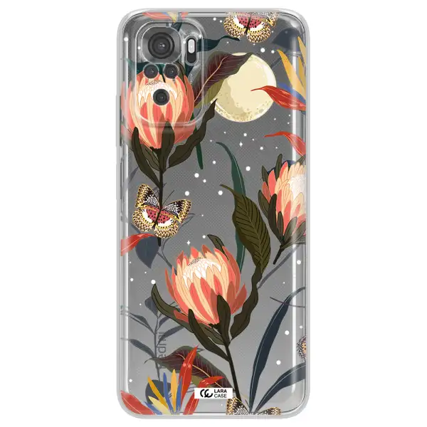 Moon Butterfly Flower Xiaomi Redmi Note 10S Clear Tpu Case