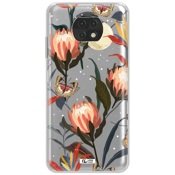 Moon Butterfly Flower Xiaomi Redmi Note 9T Clear Tpu Case