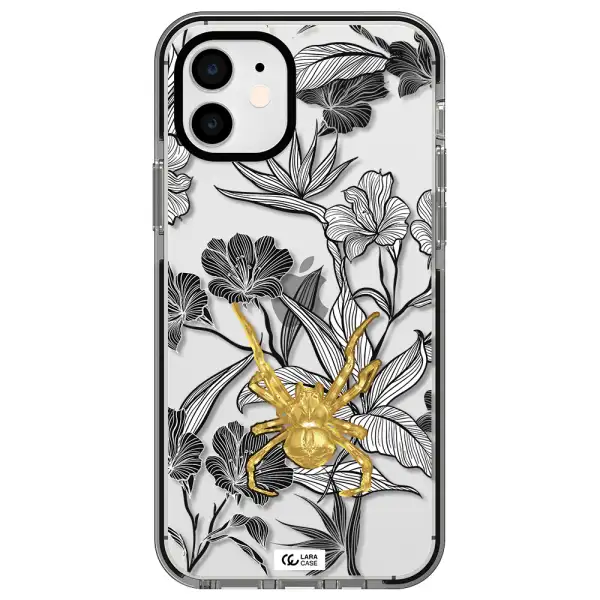 Golden Spider Apple iPhone 12 impact black border Case