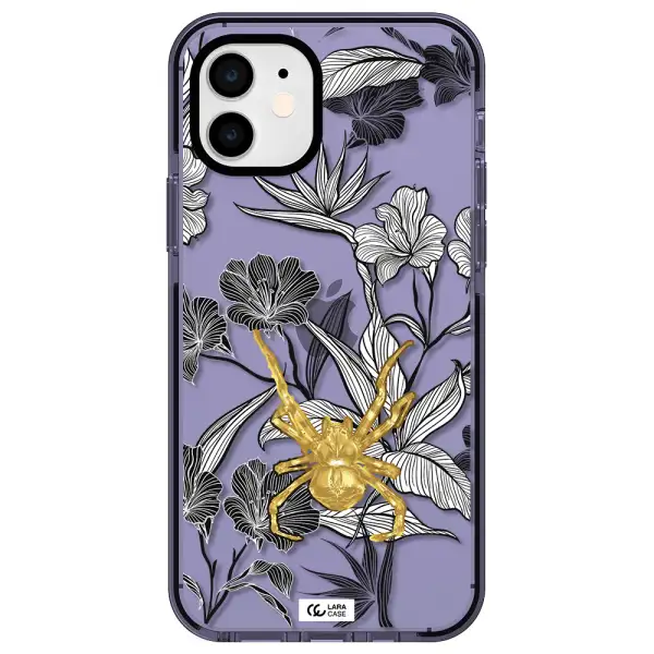 Golden Spider Apple iPhone 12 impact Lilac Case