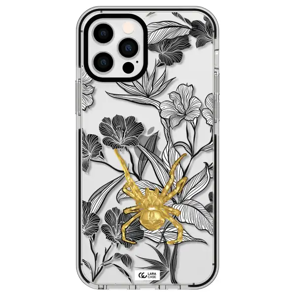 Golden Spider Apple iPhone 12 pro impact black border Case