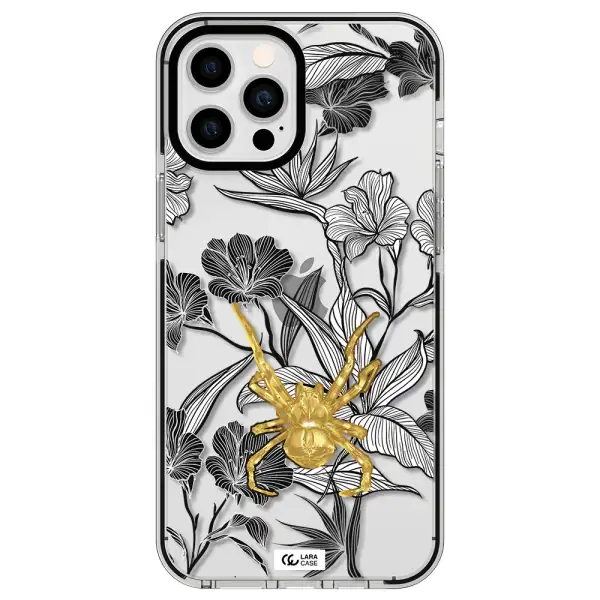 Golden Spider Apple iPhone 12 pro max impact black border Case