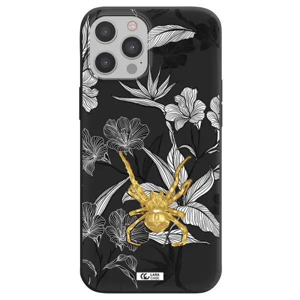 Golden Spider Apple iPhone 12 pro max Silicone black Case
