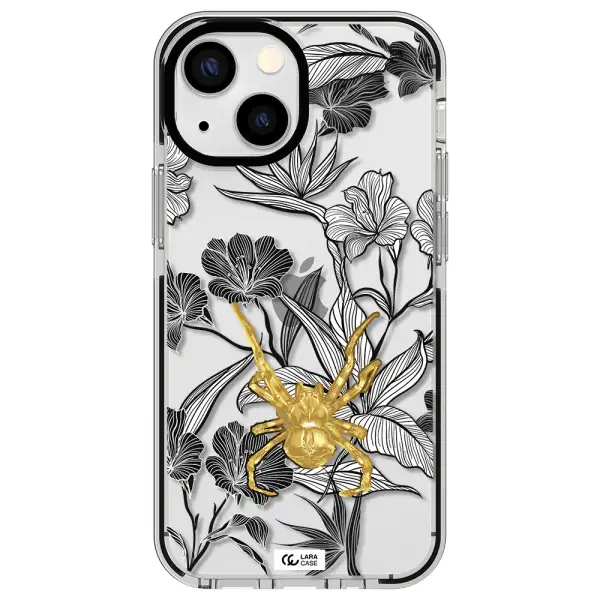 Golden Spider Apple iPhone 13 mini impact black border Case