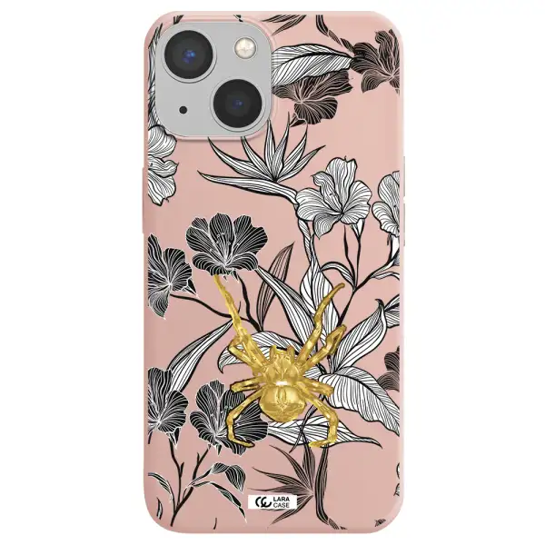 Golden Spider Apple iPhone 13 mini Silicone pastel pink Case