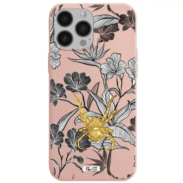 Golden Spider Apple iPhone 13 Pro Max Silicone pastel pink Case