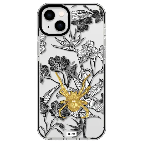 Golden Spider Apple iPhone 14 plus impact black border Case