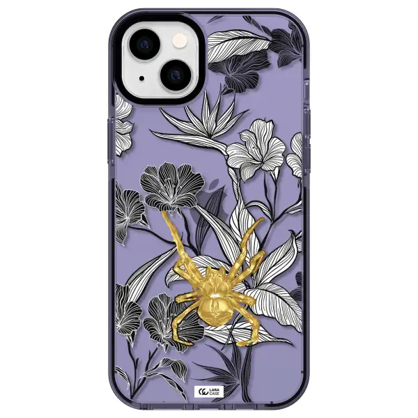 Golden Spider Apple iPhone 14 plus impact Lilac Case