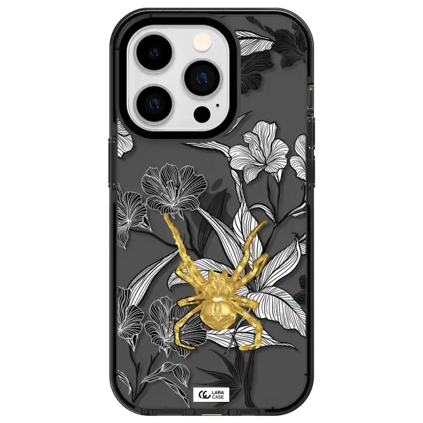 Golden Spider Apple iPhone 14 pro impact Smoke Black Case