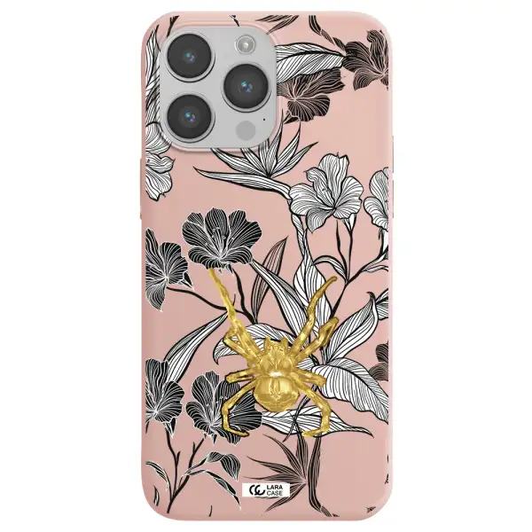 Golden Spider Apple iPhone 14 pro max Silicone pastel pink Case