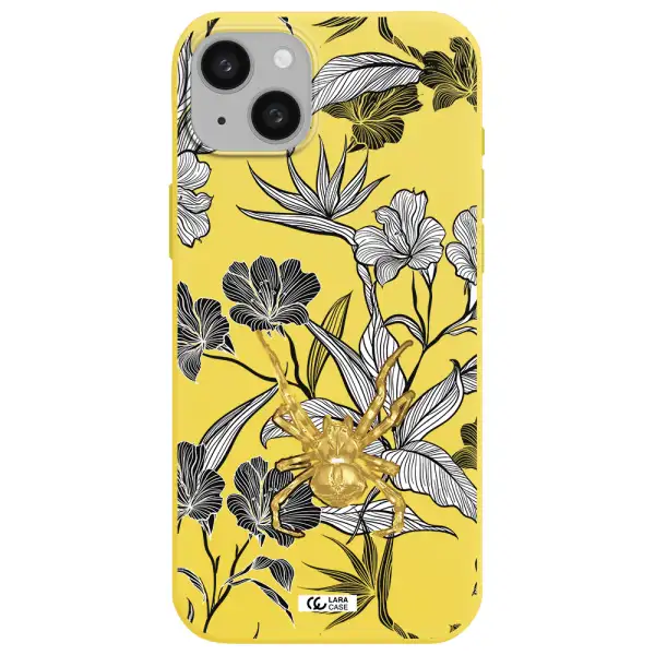 Golden Spider Apple iphone 15 plus Silicone canary yellow Case