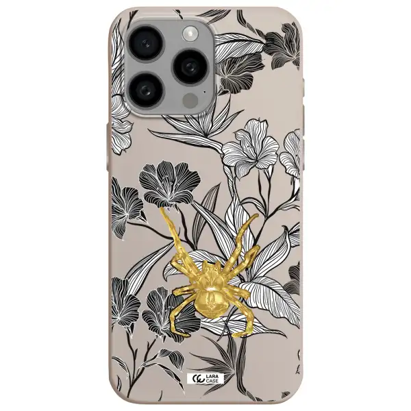 Golden Spider Apple Iphone 15 Pro max Silicone Stone Case