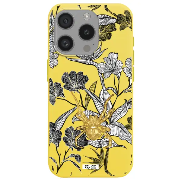 Golden Spider Apple Iphone 15 Pro Silicone Canary Yellow Case