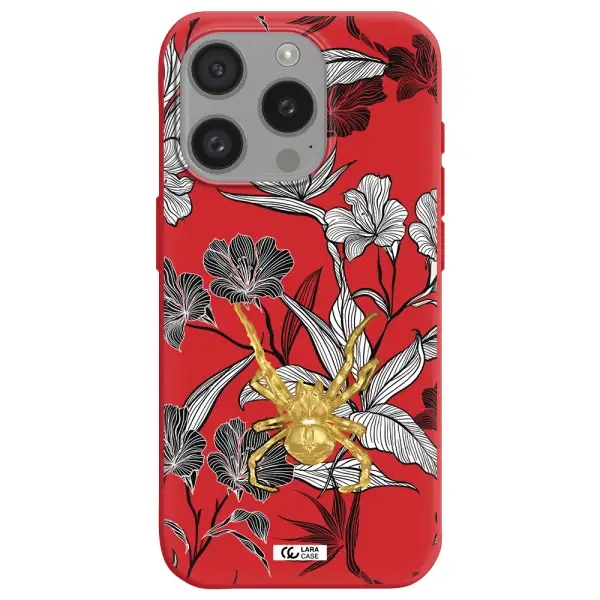 Golden Spider Apple Iphone 15 Pro Silicone Imperial Red Case