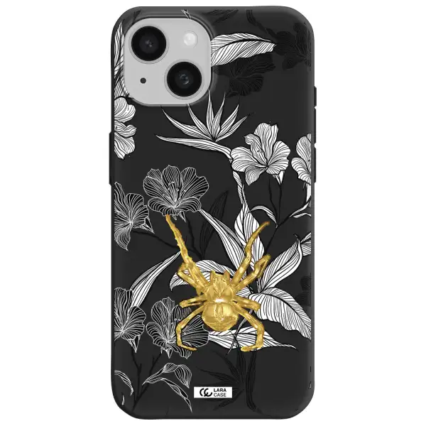 Golden Spider Apple iPhone 15 Silicone black Case