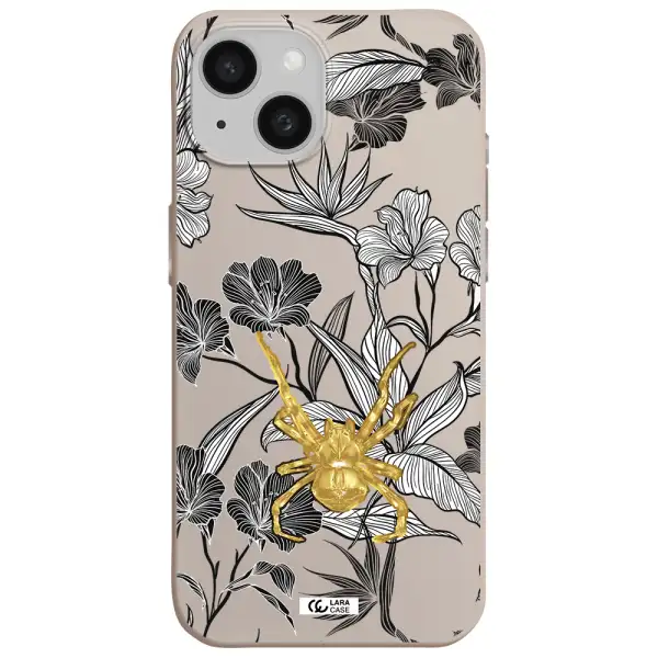 Golden Spider Apple iPhone 15 Silicone Stone Case