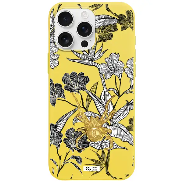 Golden Spider Apple Iphone 16 Pro Max Silicone Canary Yellow Case