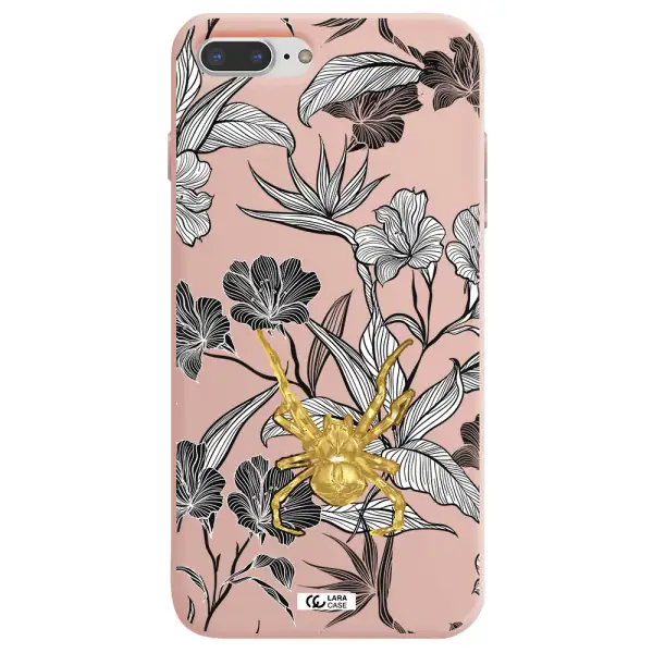 Golden Spider Apple iPhone 8 plus Silicone pastel pink Case