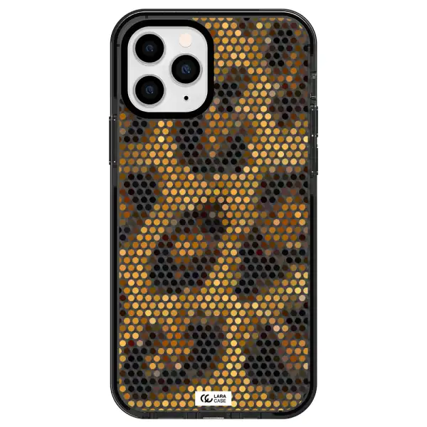 Leopard Dots Apple iPhone 11 pro impact Smoke Black Case