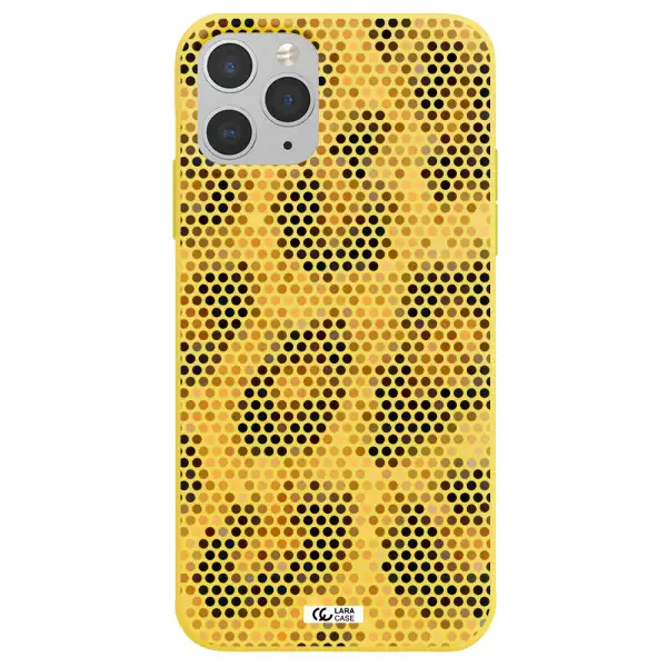Leopard Dots Apple iPhone 11 pro Silicone canary yellow Case