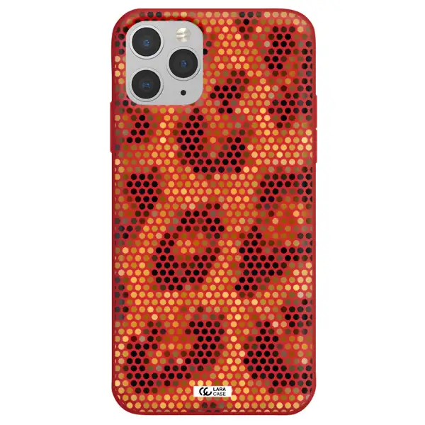 Leopard Dots Apple iPhone 11 pro Silicone Imperial Red Case