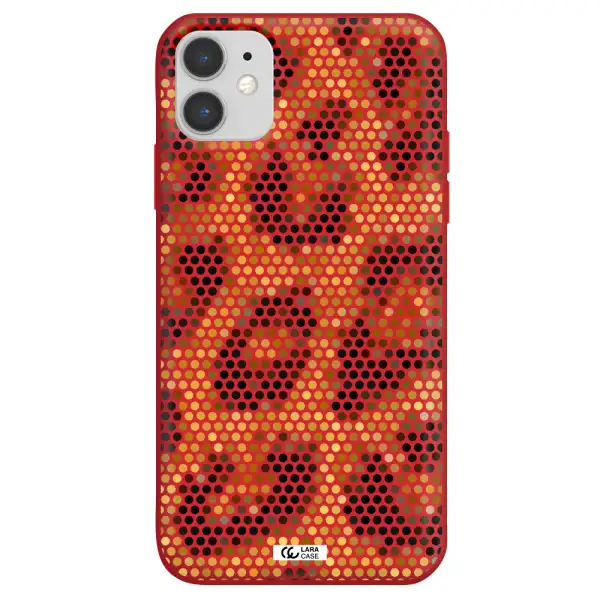 Leopard Dots Apple iPhone 11 Silicone Imperial Red Case
