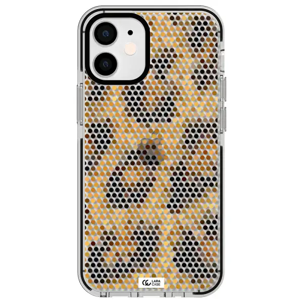 Leopard Dots Apple iPhone 12 mini impact black border Case